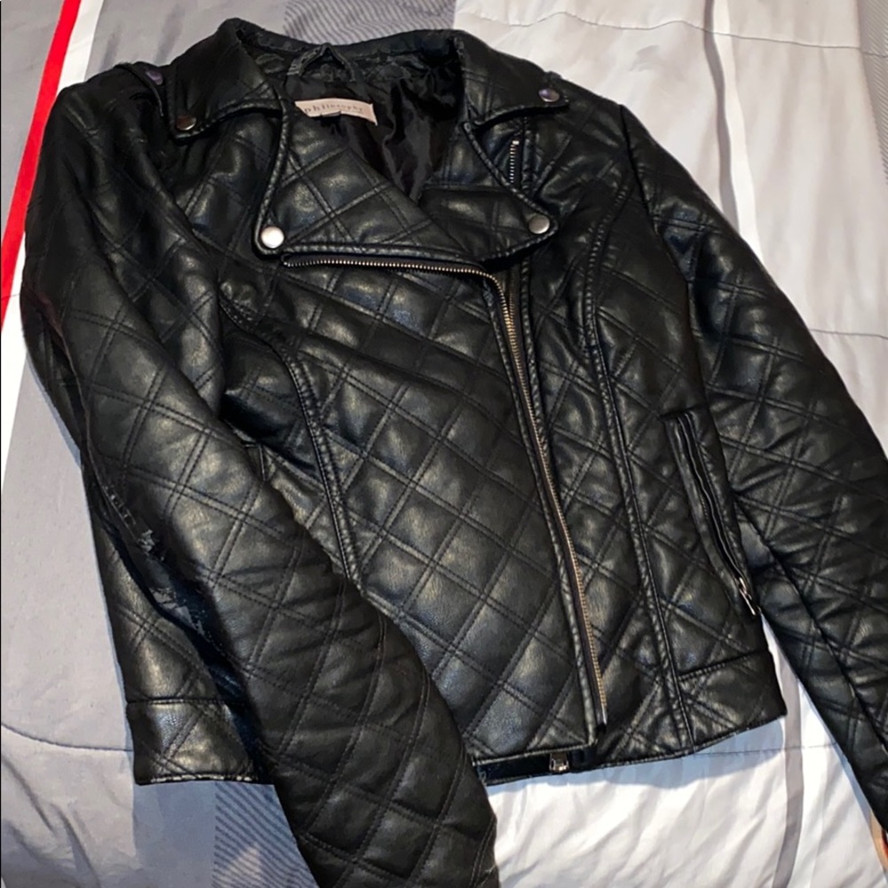 Black leather jacket
